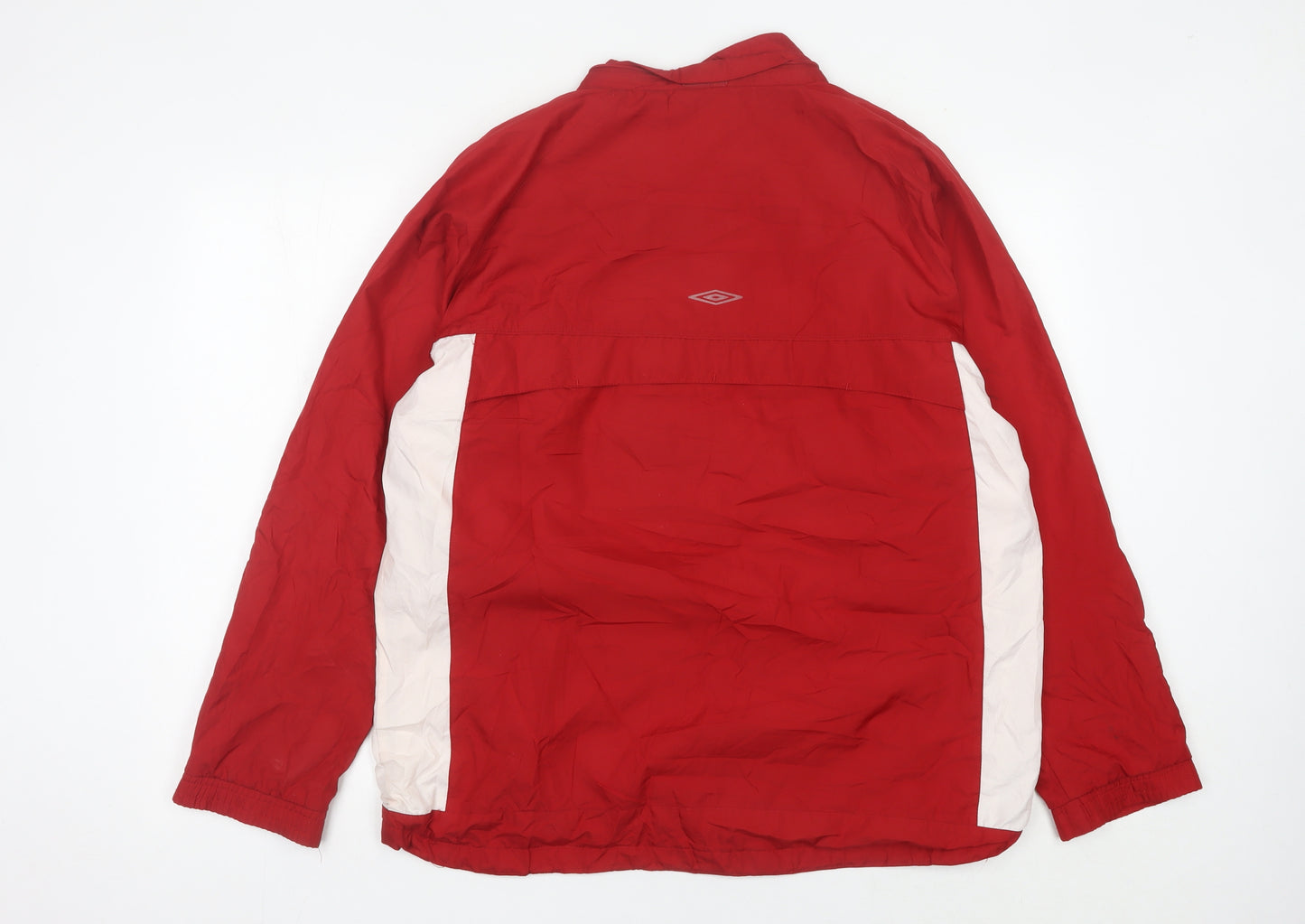 Umbro Men’s Red Windbreaker Jacket L Sports Logo Full Zip