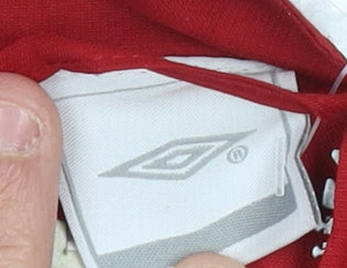 Umbro Men’s Red Windbreaker Jacket L Sports Logo Full Zip