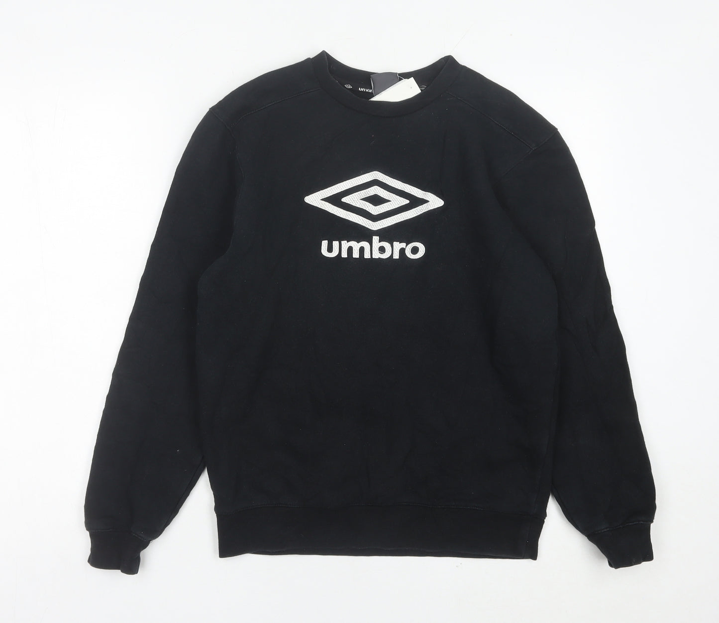 Umbro Boys Black Sweatshirt 14-15Y Regular Fit Crew Neck Pullover