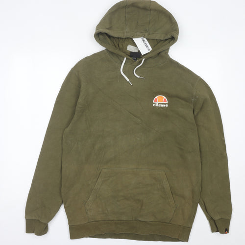 Ellesse Mens Green Pullover Hoodie Sweatshirt Size M Regular Fit