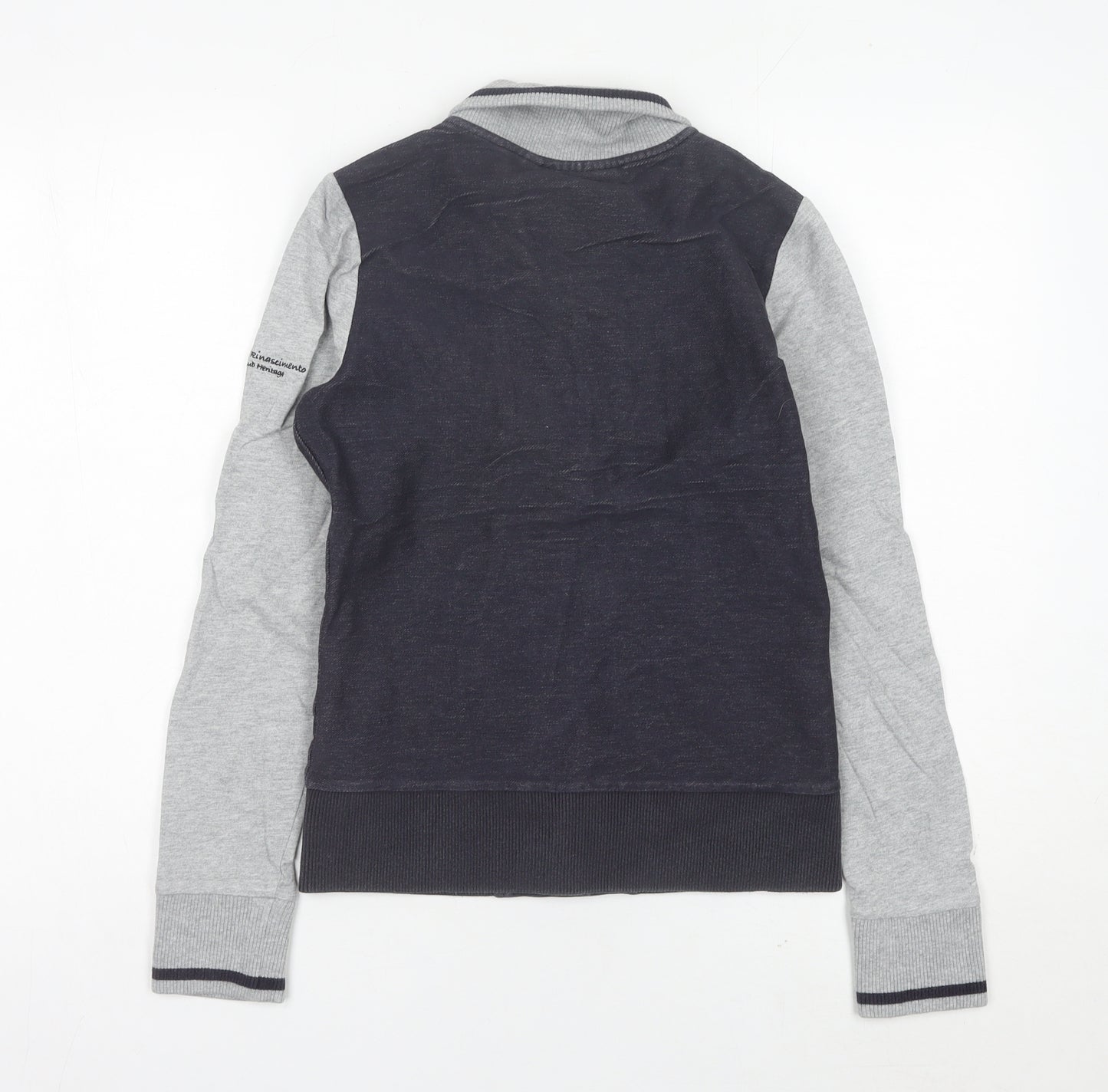 Fila Womens Varsity Jacket Size 8 Black Grey Cotton Blend Casual