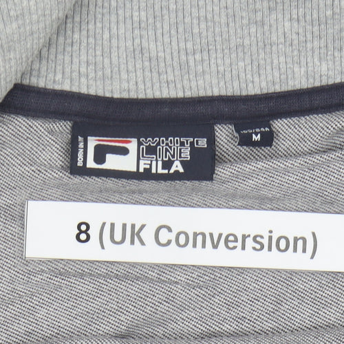 Fila Womens Varsity Jacket Size 8 Black Grey Cotton Blend Casual
