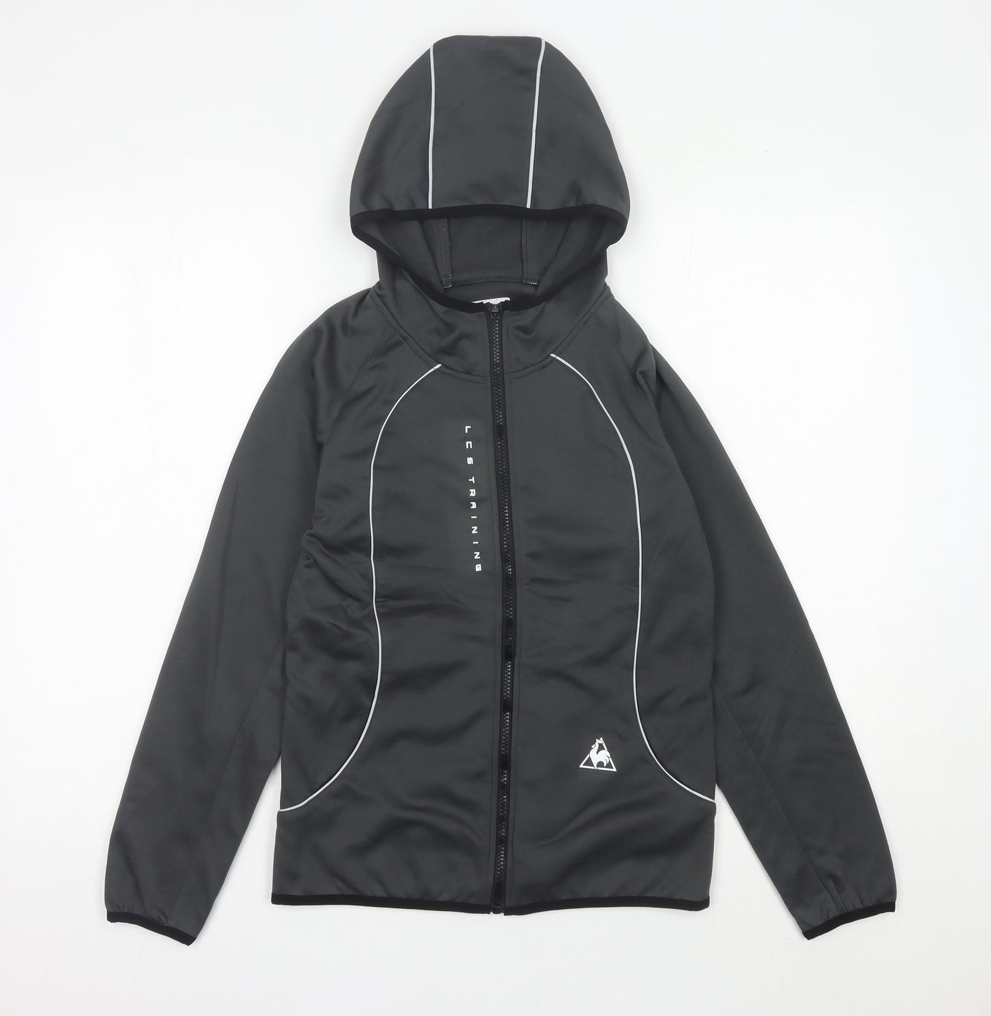 Le Coq Sportif Womens Black Size 8 Track Jacket Hooded Full Zip