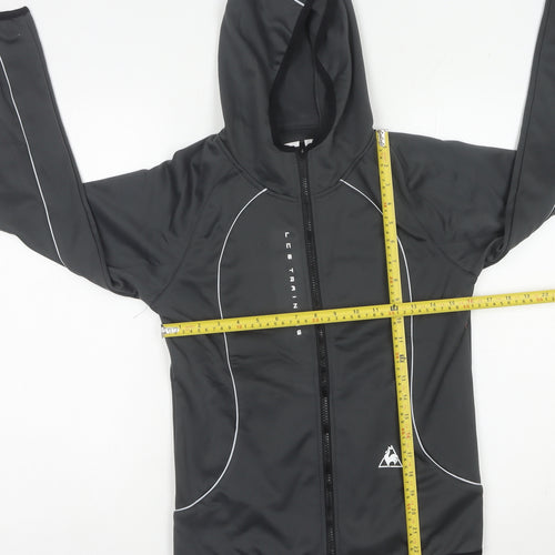 Le Coq Sportif Womens Black Size 8 Track Jacket Hooded Full Zip