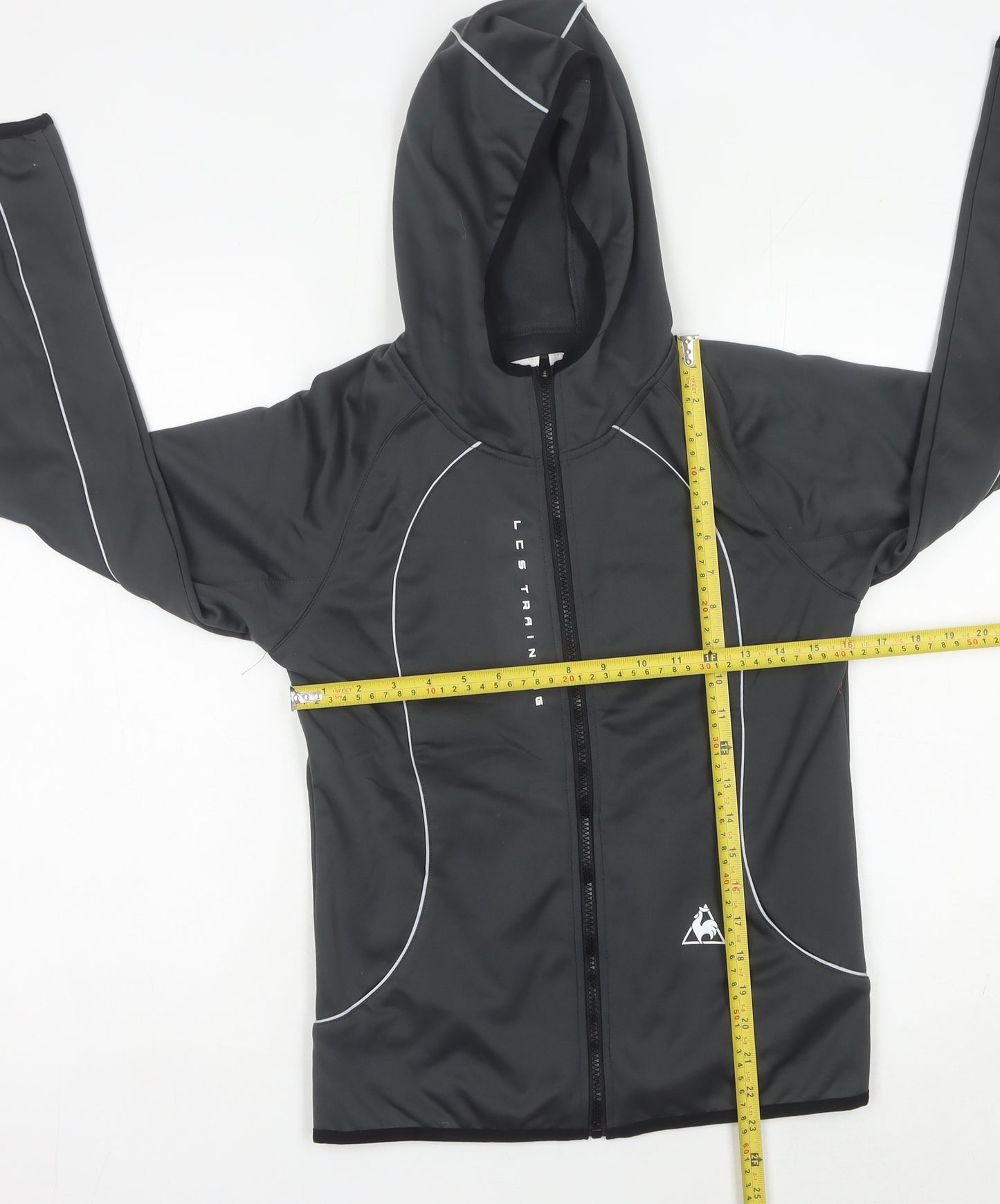 Le Coq Sportif Womens Black Size 8 Track Jacket Hooded Full Zip