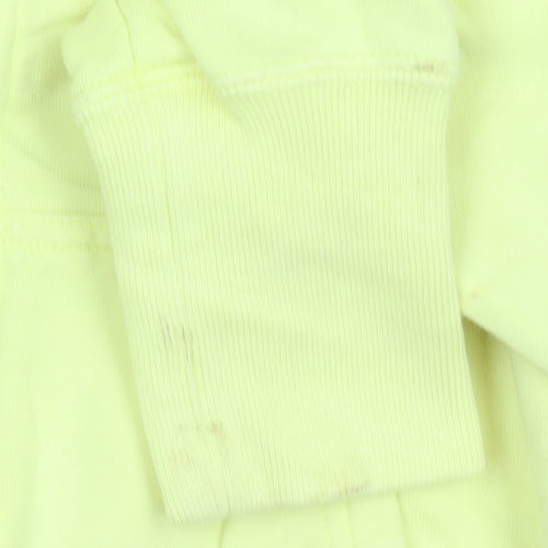Nike Womens Yellow Full Zip Hoodie Size 8 Cotton Sportswear