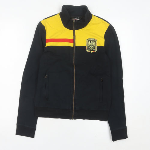 Kappa Women’s Black Yellow Track Jacket Size 10 Germany Logo