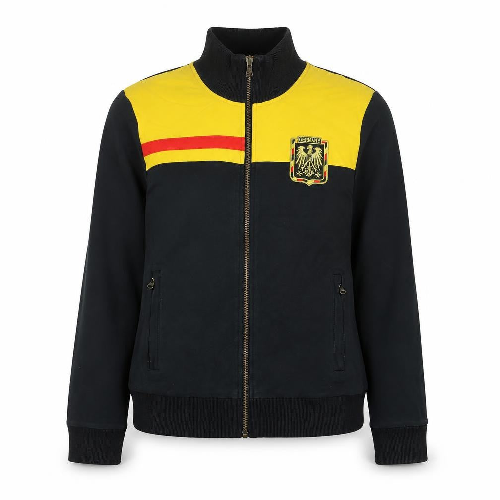 Kappa Women’s Black Yellow Track Jacket Size 10 Germany Logo