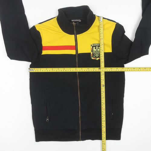 Kappa Women’s Black Yellow Track Jacket Size 10 Germany Logo