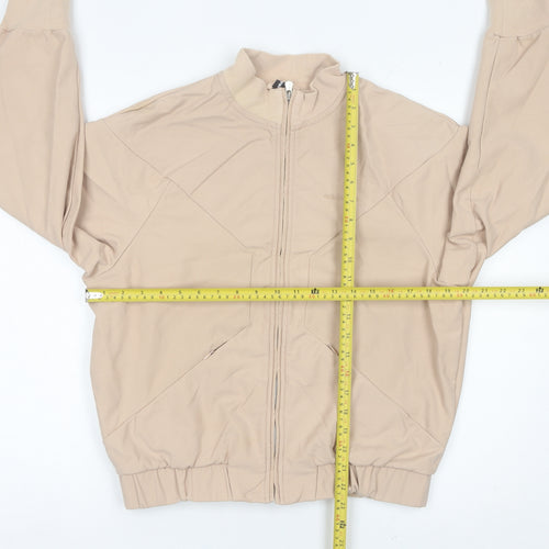 Adidas Women Beige Size 14 Track Jacket Lightweight Activewear