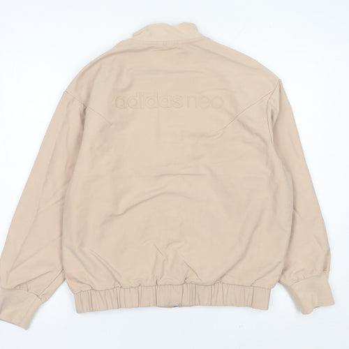 Adidas Women Beige Size 14 Track Jacket Lightweight Activewear