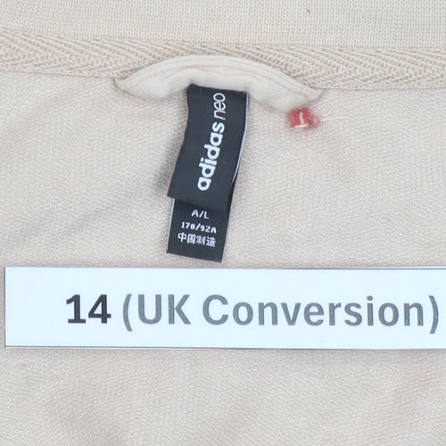 Adidas Women Beige Size 14 Track Jacket Lightweight Activewear