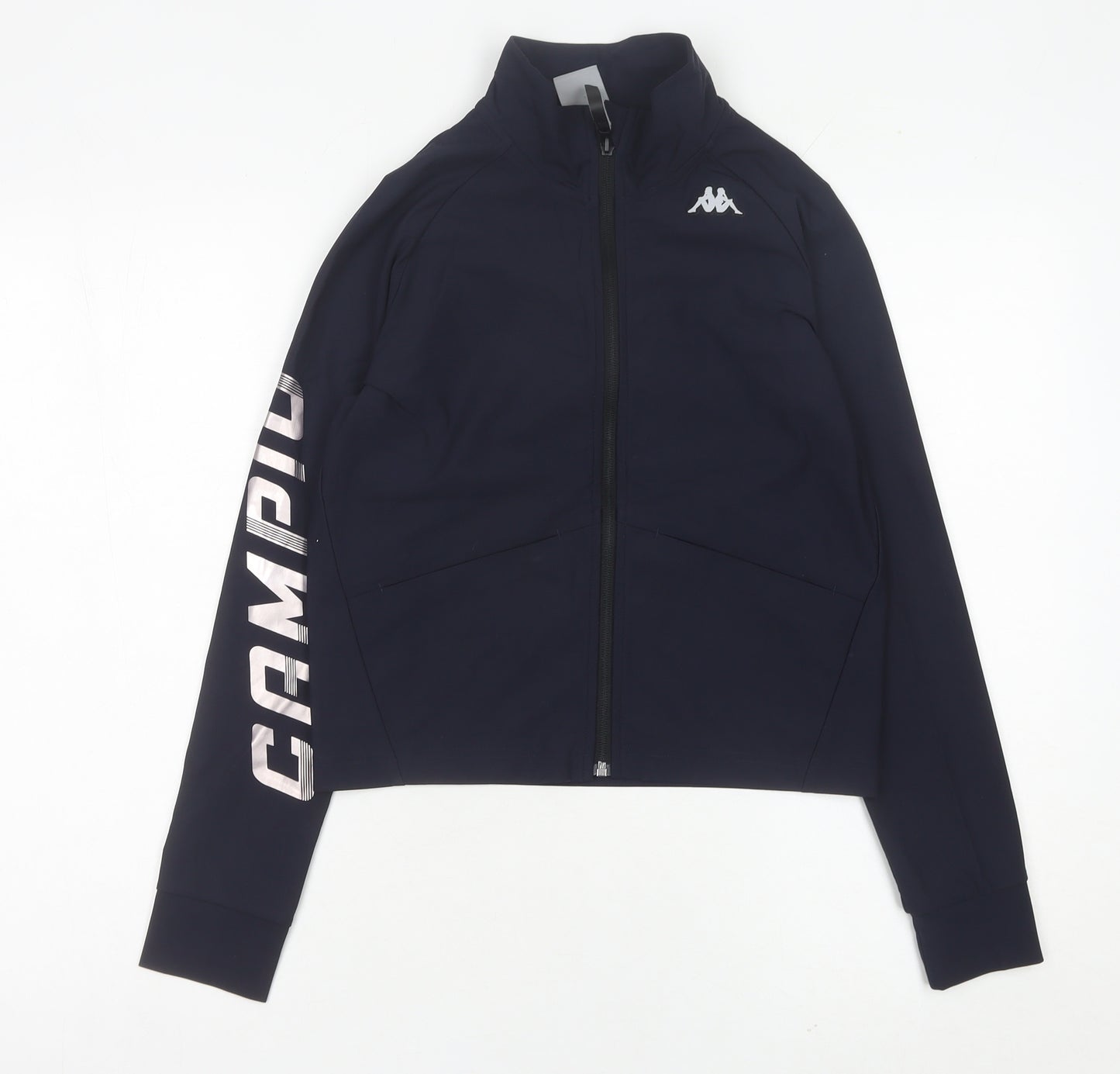 Kappa Womens Blue Size 6 Track Jacket Slim Fit Full Zip Activewear