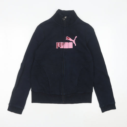 Puma Womens Black Track Jacket Size 8 Full Zip Sportswear