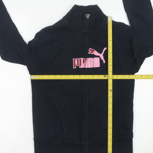 Puma Womens Black Track Jacket Size 8 Full Zip Sportswear