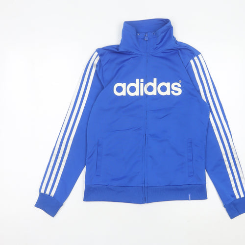 Adidas Womens Blue Size 8 Track Jacket Full Zip Sportswear