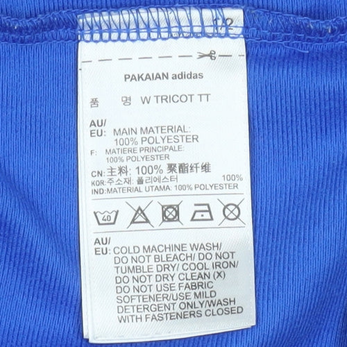 Adidas Womens Blue Size 8 Track Jacket Full Zip Sportswear