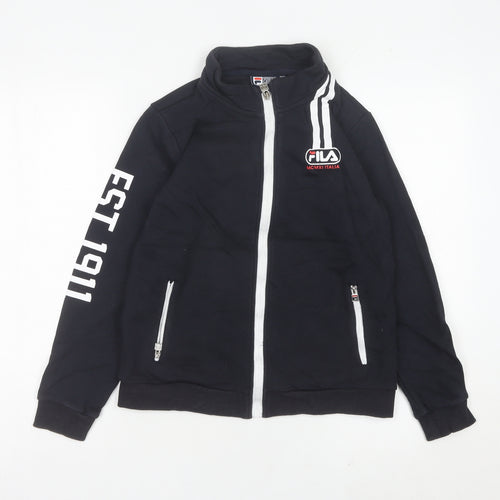 Fila Women’s Black Full Zip Sweatshirt Size 6 Logo Sports