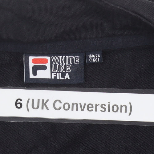 Fila Women’s Black Full Zip Sweatshirt Size 6 Logo Sports
