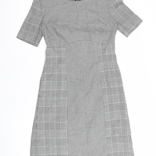 Next Women’s Grey Check Sheath Workwear Dress Size 8
