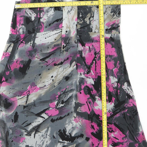 Klass Collection Women’s Black Pink Grey Abstract Slip Dress Size 12