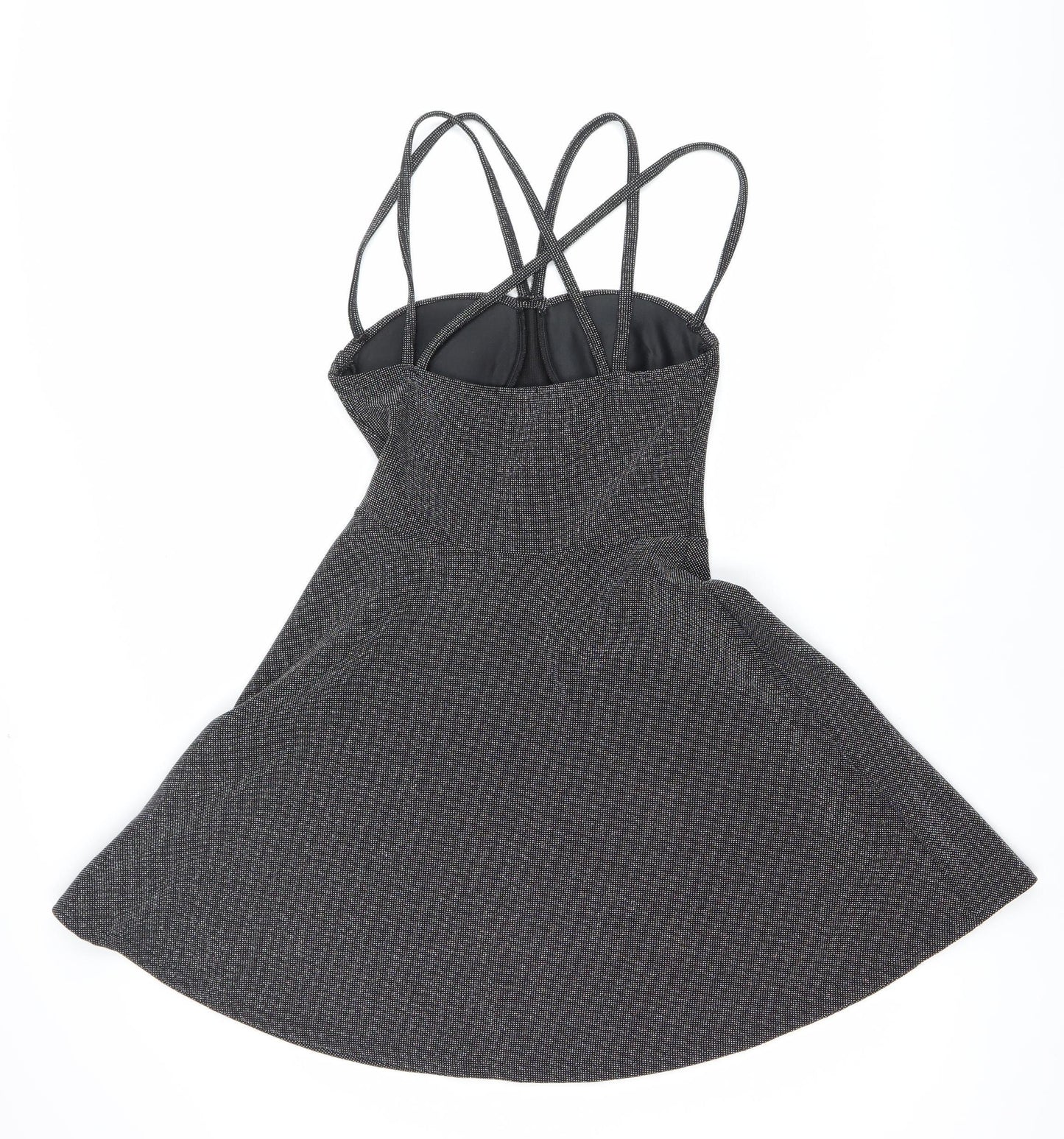 Boohoo Women’s Black Skater Party Dress Size 10 Strappy Sleeveless