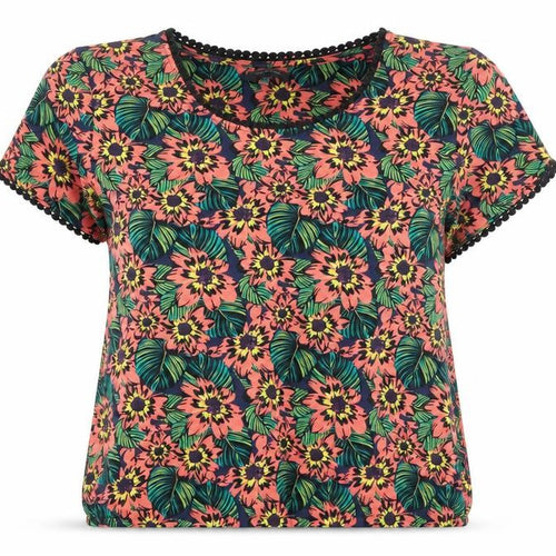 Intuition Womens Multicoloured Floral T-Shirt Size 8 Cotton Blend