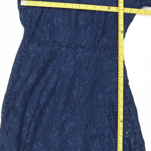 Marks and Spencer Women’s Blue Lace Knee Length Dress Size 10