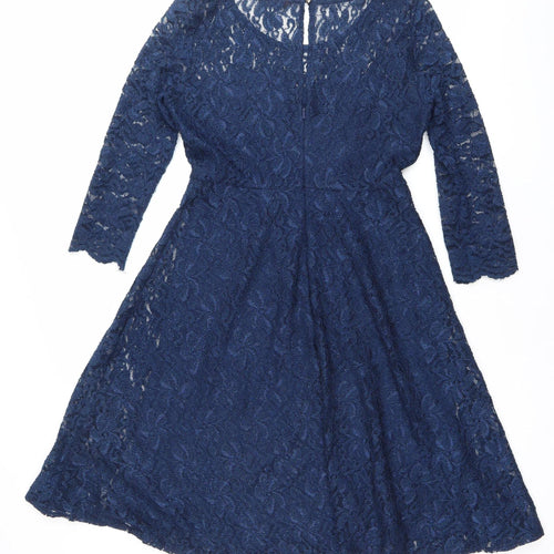 Marks and Spencer Women’s Blue Lace Knee Length Dress Size 10