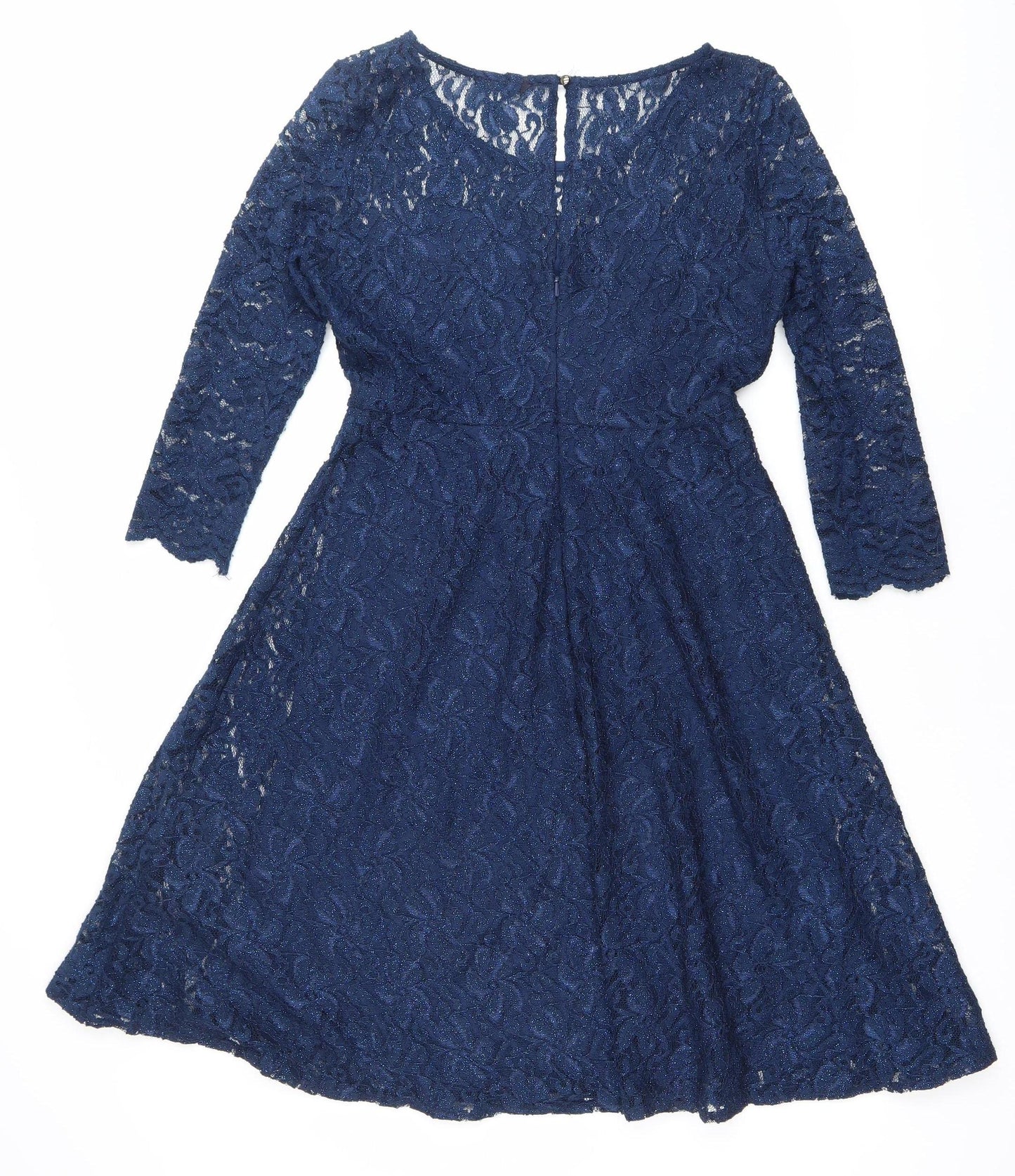 Marks and Spencer Women’s Blue Lace Knee Length Dress Size 10