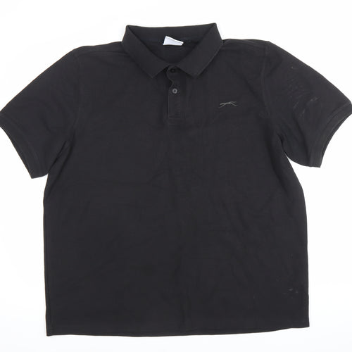 Slazenger Men’s Black 2XL Polo Shirt Regular Fit Short Sleeve
