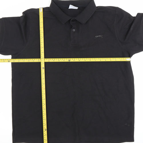 Slazenger Men’s Black 2XL Polo Shirt Regular Fit Short Sleeve