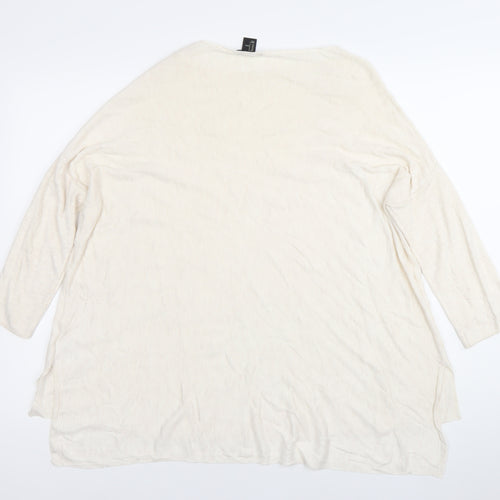 H&M Women’s Ivory Tunic Blouse Size 12 Boat Neck 3/4 Sleeve