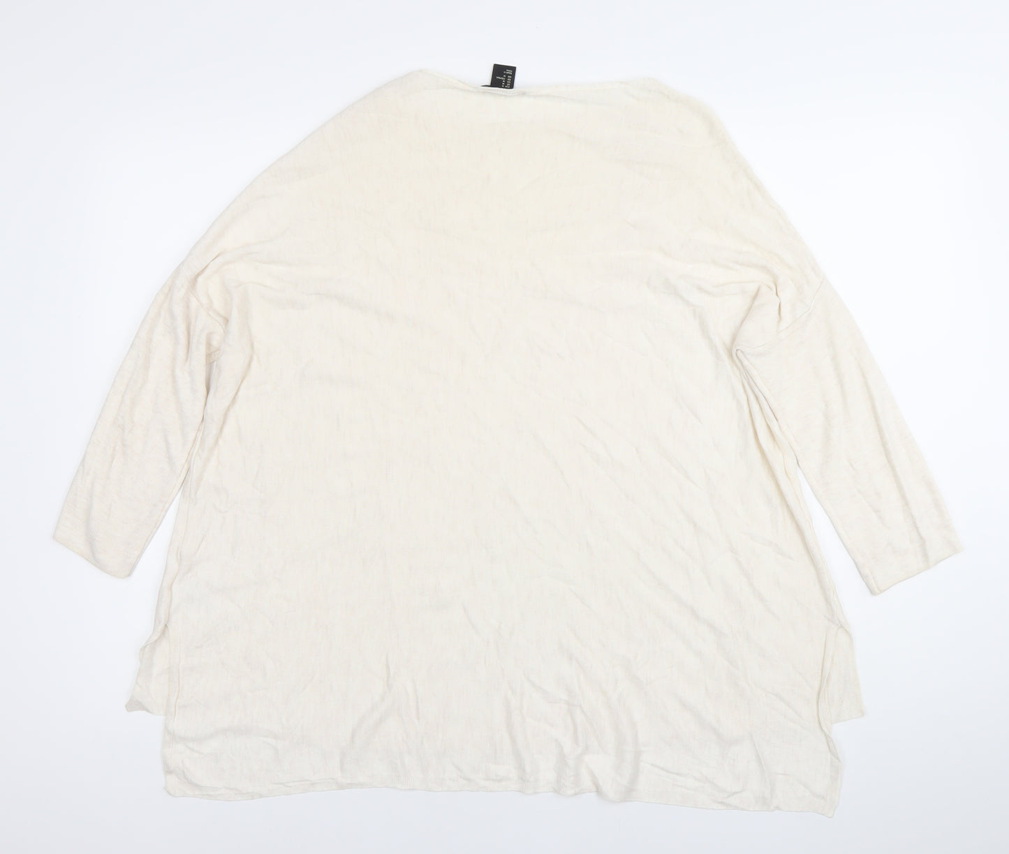 H&M Women’s Ivory Tunic Blouse Size 12 Boat Neck 3/4 Sleeve