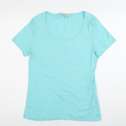 Pebble Bay Womens Blue Size 12 Short Sleeve Scoop Neck Cotton T-Shirt