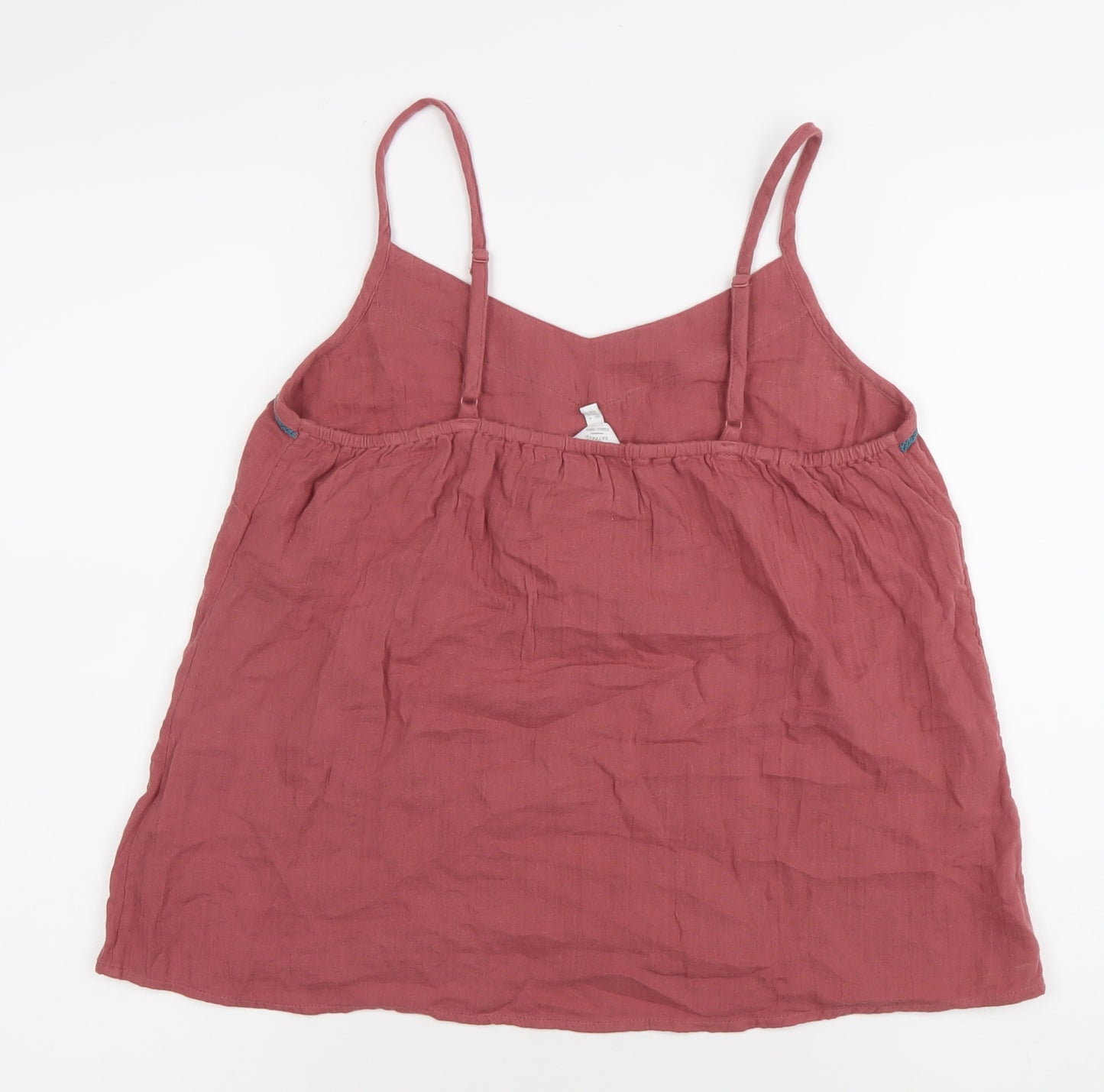 FatFace Women’s Pink Cotton Camisole Tank Top Size 8 V-Neck