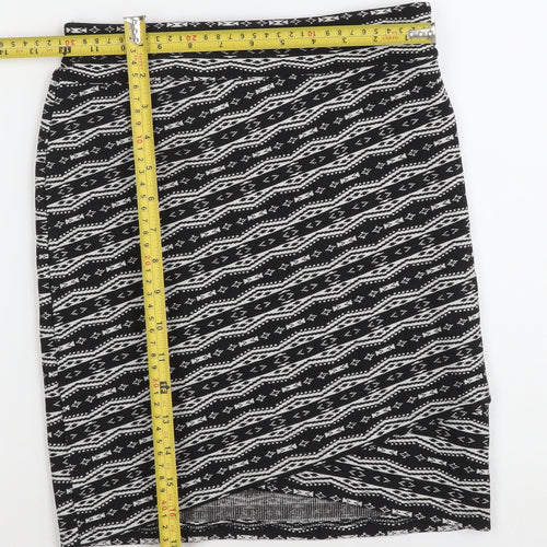 Stradivarius Women’s Black Aztec Print Stretch Pencil Skirt S