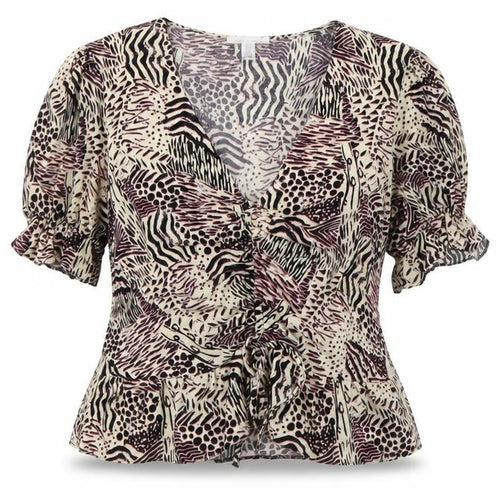 Topshop Women’s Multicoloured Animal Print Wrap Blouse Size 12