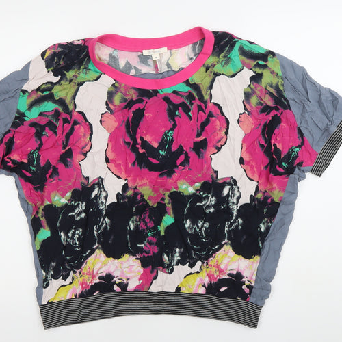 St-martins Womens Multicoloured Floral Cropped T-Shirt Size 10