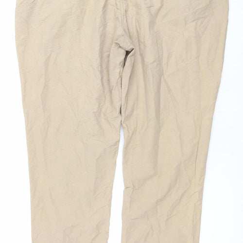 Dorothy Perkins Womens Beige Size 18 Chino Straight Trousers