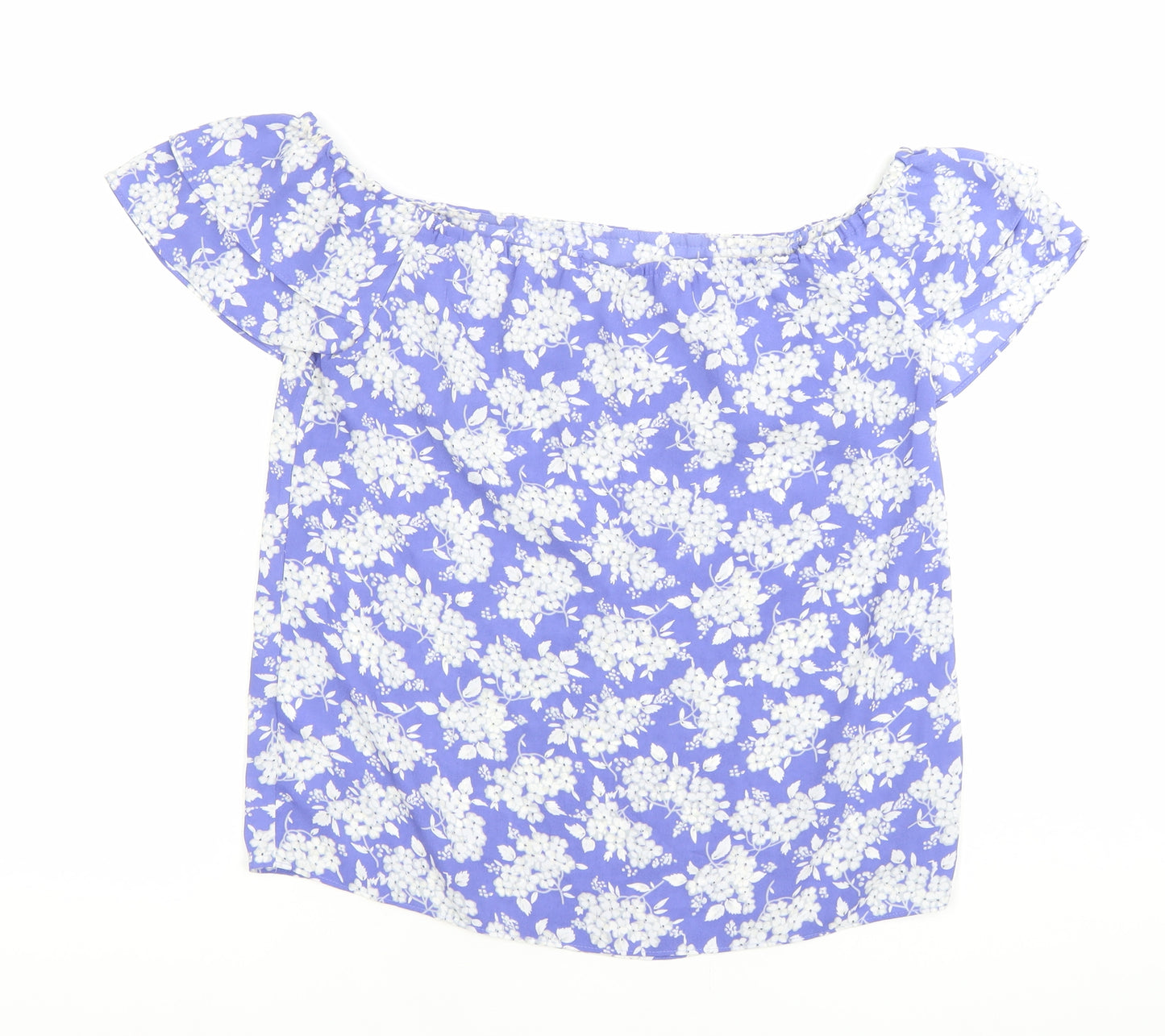 Oasis Women’s Blue Floral Off Shoulder Blouse Size 10