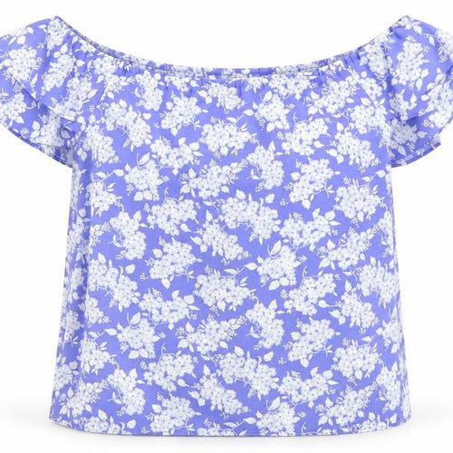 Oasis Women’s Blue Floral Off Shoulder Blouse Size 10