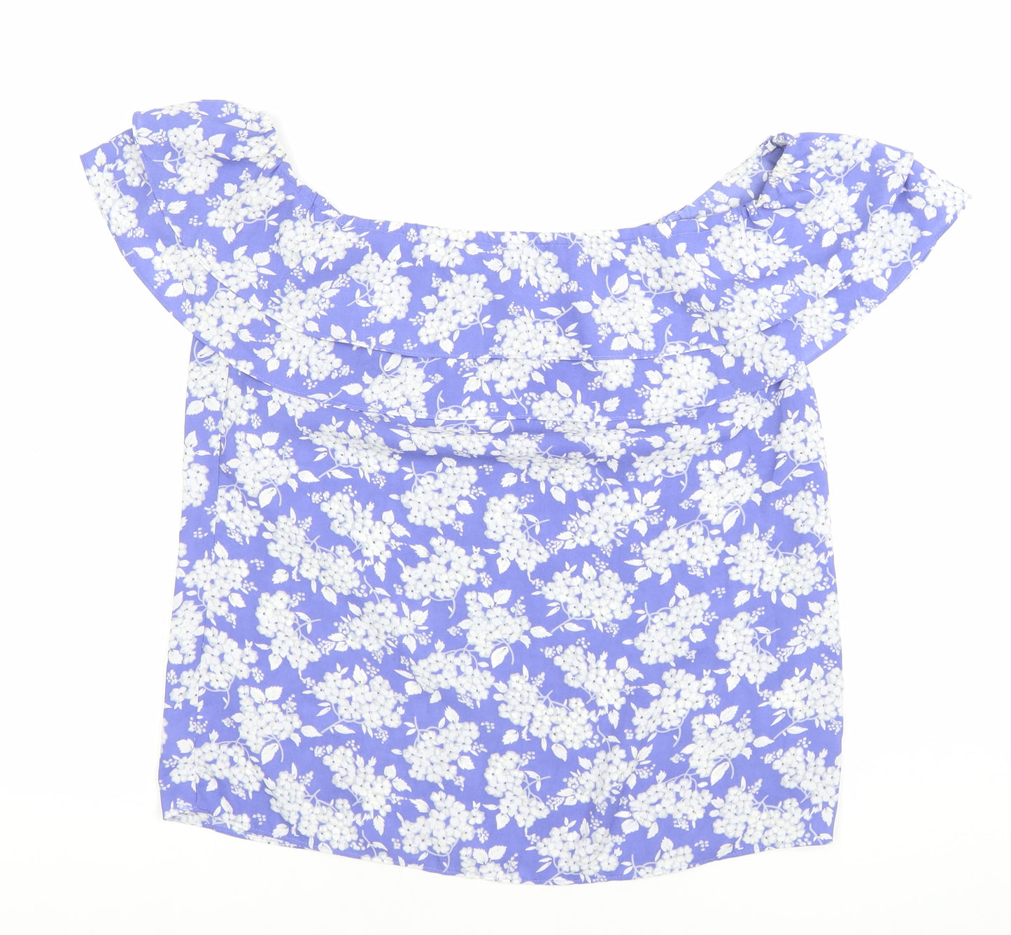 Oasis Women’s Blue Floral Off Shoulder Blouse Size 10