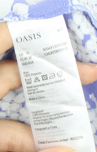 Oasis Women’s Blue Floral Off Shoulder Blouse Size 10