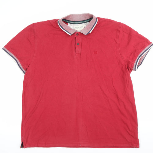 Racing Green Men’s Red Cotton Polo Shirt XL Casual Summer Top