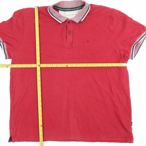 Racing Green Men’s Red Cotton Polo Shirt XL Casual Summer Top