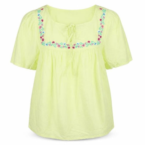 Marks and Spencer Womens Yellow Floral Embroidered Tunic Blouse Size 10