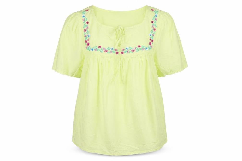 Marks and Spencer Womens Yellow Floral Embroidered Tunic Blouse Size 10