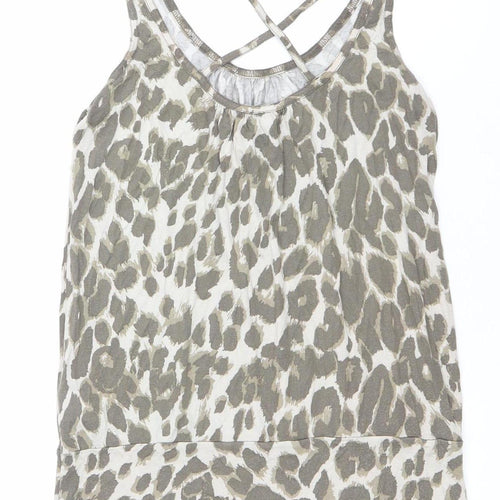 H&M Womens Leopard Animal Print Viscose Tank Top Size S
