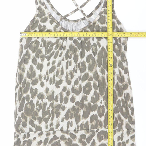 H&M Womens Leopard Animal Print Viscose Tank Top Size S